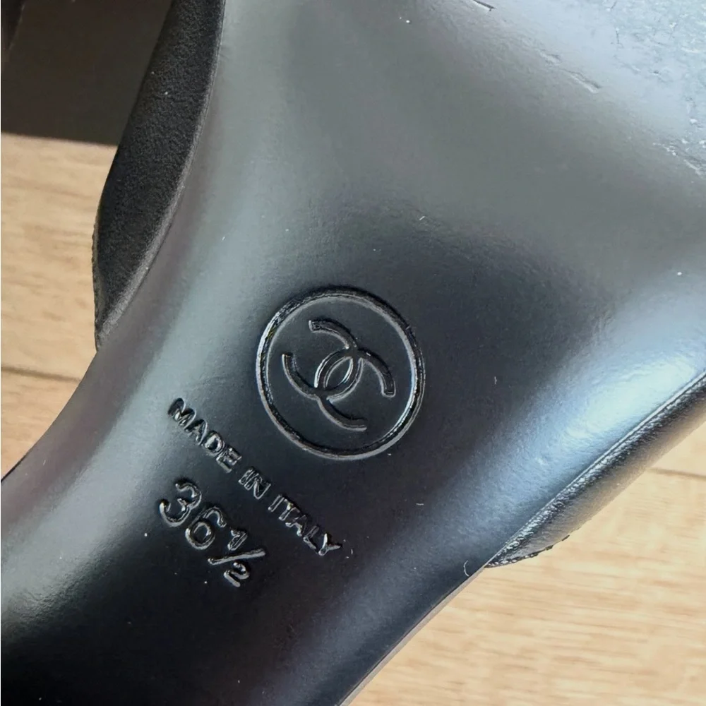 Chanel Black Slingback Heels - Picture 3 of 4